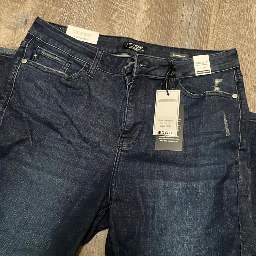 Judy blue dark denim cool denim boyfriend fit high waist